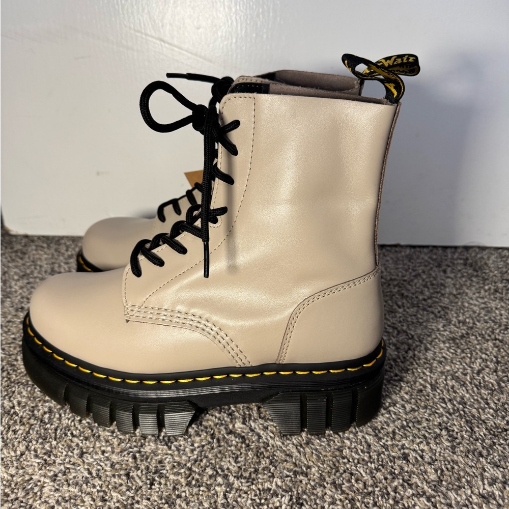 Dr. Martens Women's Audrick 8-Eye Nappa Lux Platform Ankle Boots - Picture 8 of 13